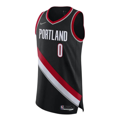 Nike NBA Portland Trail Blazers Icon Edition Authentic Jersey 'Damian Lillard #0' Black 2021 (DB3328-010)