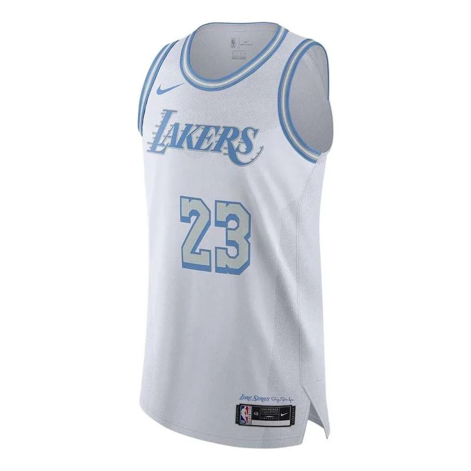 Nike NBA Los Angeles Lakers City Edition Authentic Jersey 'LeBron James #23' White LakeShow 2020 (CN1607-105)