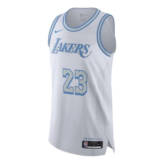 Nike NBA Los Angeles Lakers City Edition Authentic Jersey 'LeBron James #23' White LakeShow 2020 (CN1607-105)