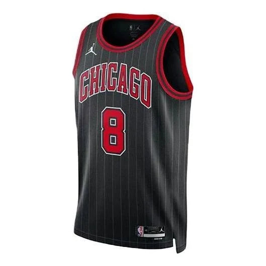 Jordan Brand NBA Bulls Statement Edition Swingman Jersey 'Zach LaVine #8' Black 2021 (DO9521-012)