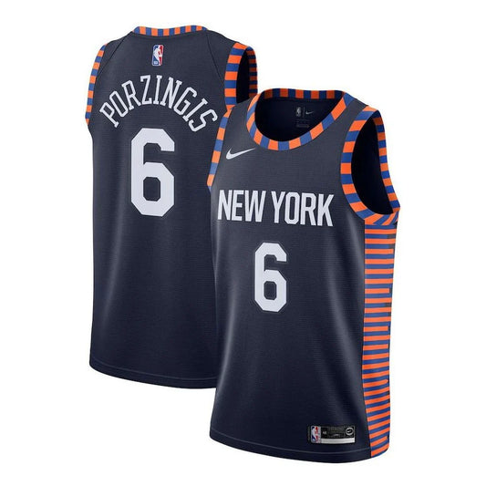 Nike NBA New York Knicks City Edition Swingman Jersey 'Kristaps Porzingis #6' Dark Navy 2018 (AJ4630-419)