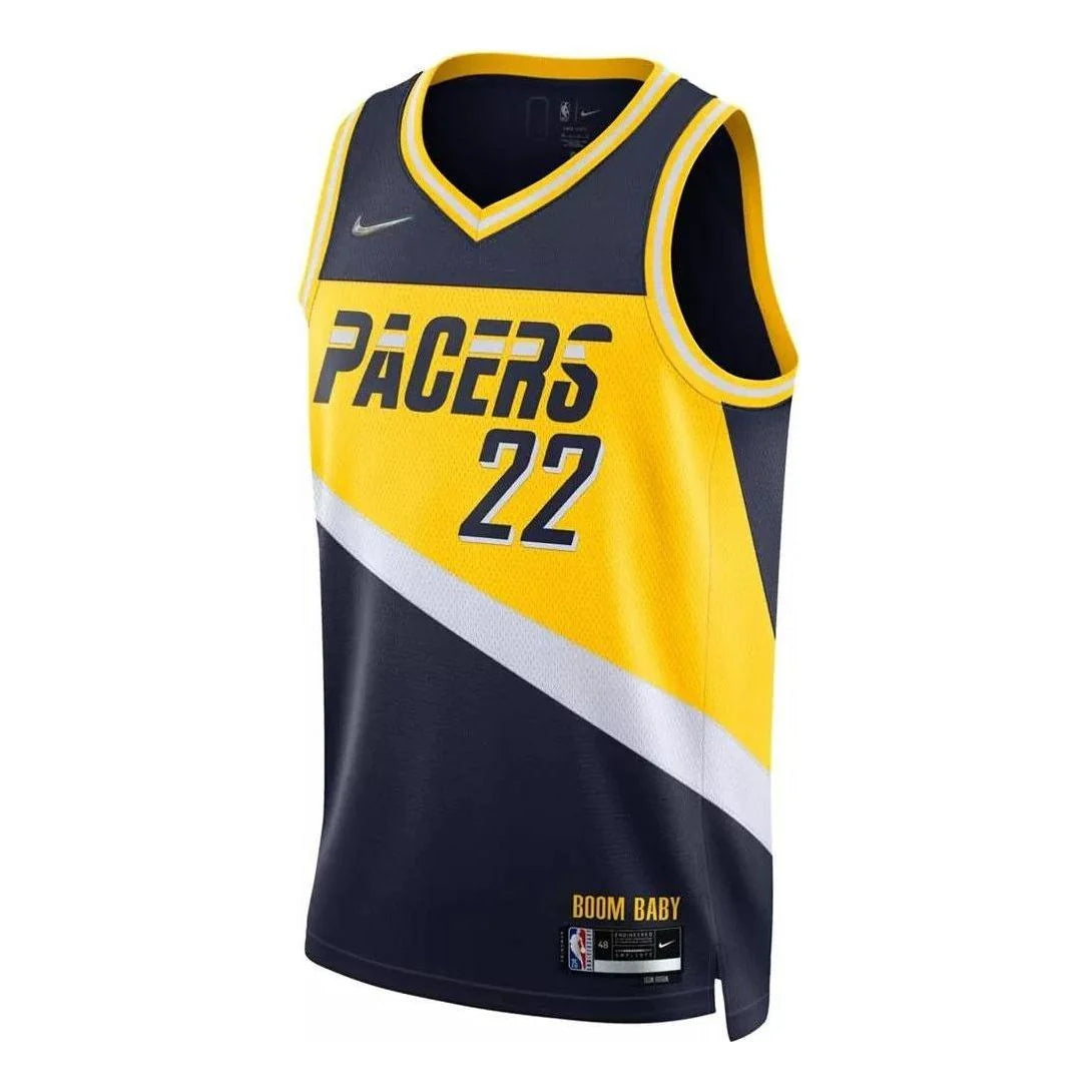 Nike NBA Indiana Pacers Earned Edition Swingman Jersey 'Caris LeVert #22' Gold Navy 2021 (DB4030-422)