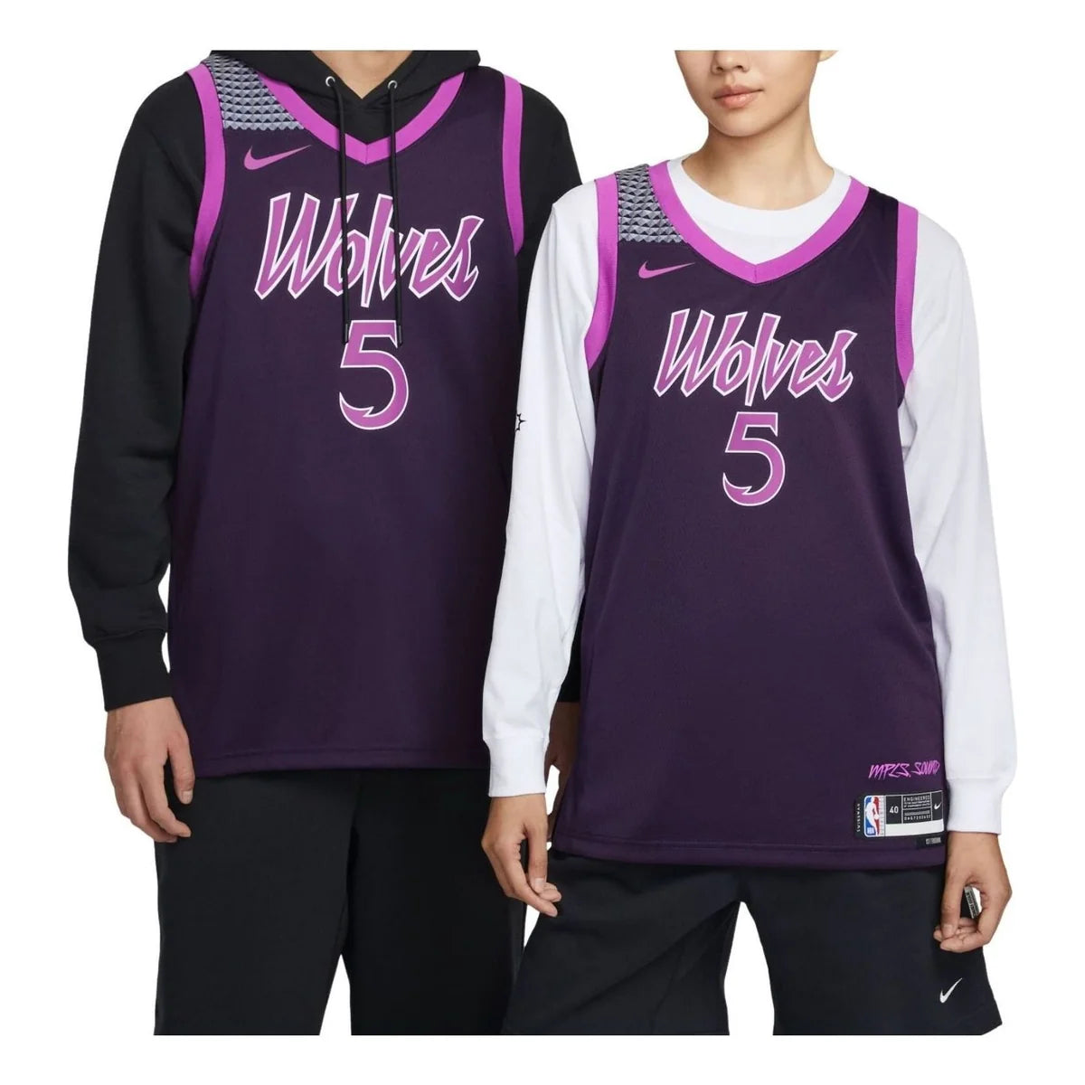 Nike NBA Minnesota Timberwolves City Edition Swingman Jersey 'Anthony Edwards #5' Deep Purple 2023 MPLS Sound (HM6334-525)