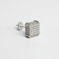 Square CZ Stud Earrings - Pin Detail