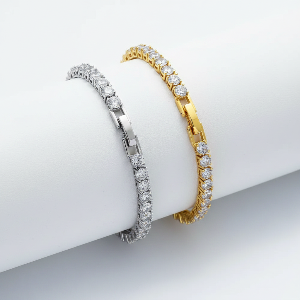 Tennis Bracelet Gold Silver